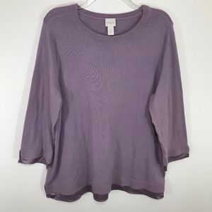 Chico's Purple Light Weight Pullover Sweater
